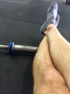 rolling calves on barbell